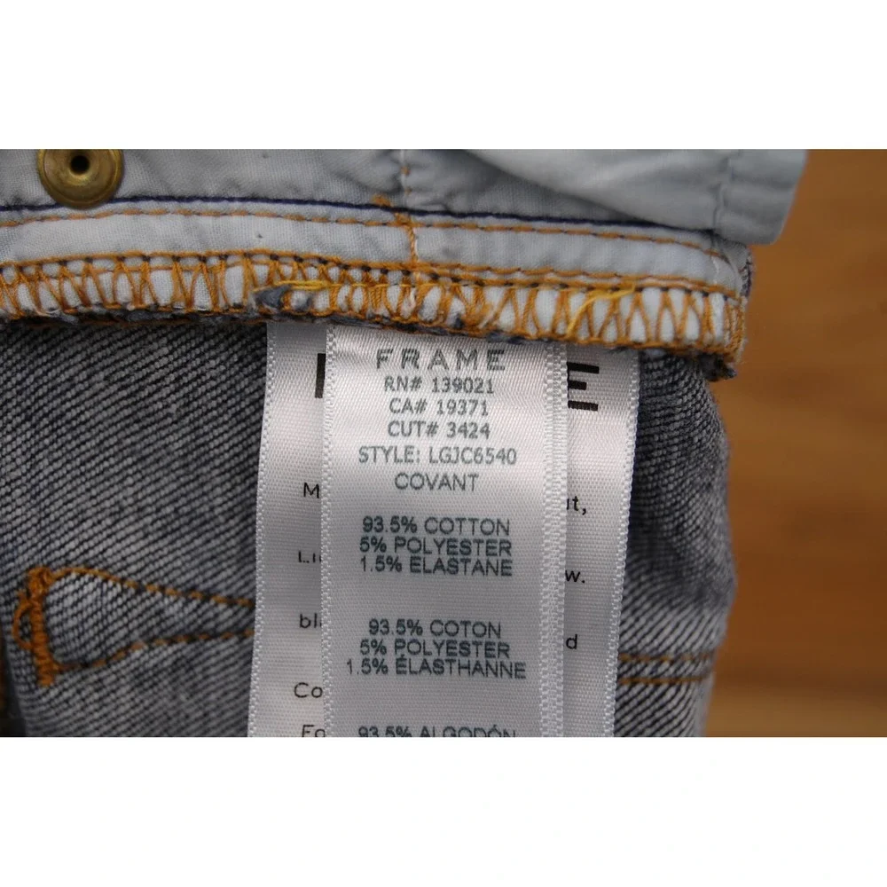 Frame‎ Le Garçon Crop Jeans Womens 25 Blue Distressed Denim Mid Rise Raw Hem USA